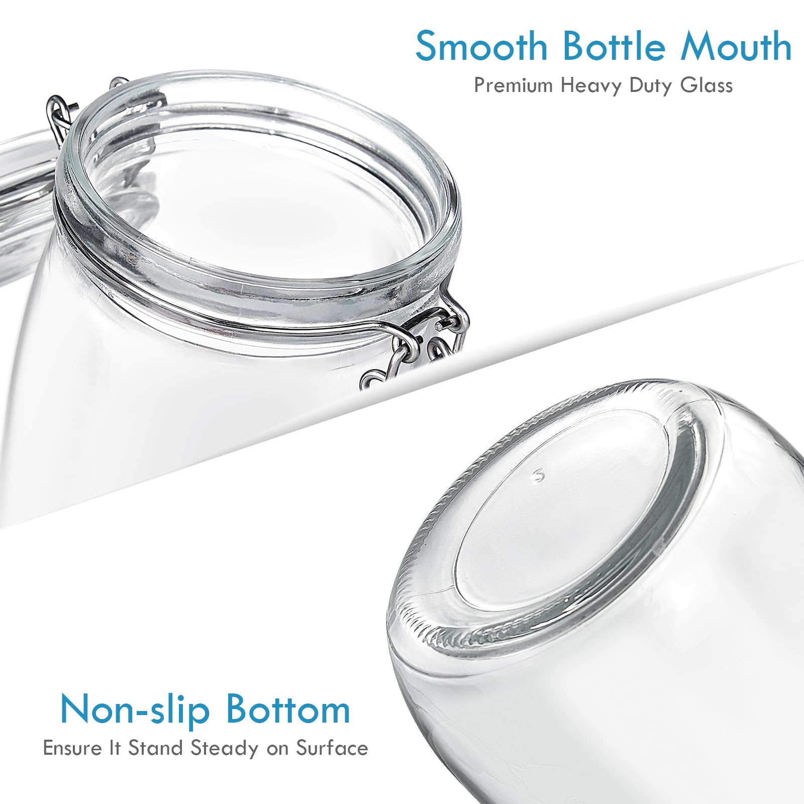 Yeboda 24Oz Food Storage Canister Glass Jars With Clamp Airtight Lids And Silicone Gaskets For Multi-Purpose Kitchen Containers